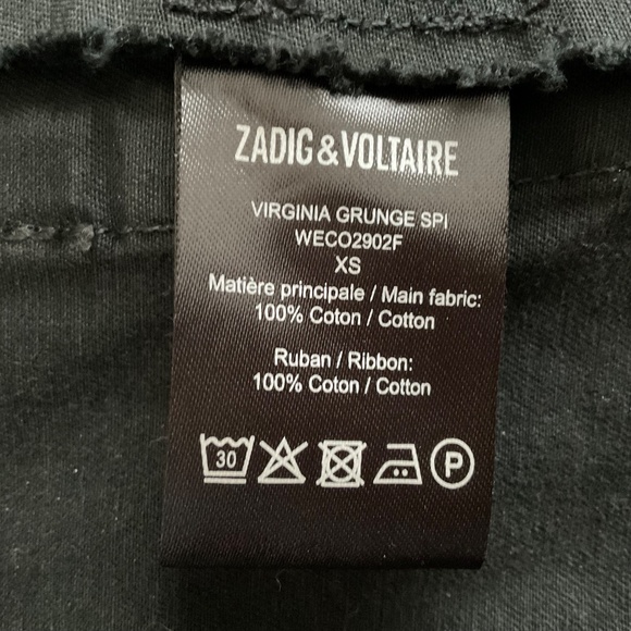 Zadig & Voltaire Virginia Jacket XS Black Grunge Military Till I Die Punk Y2K - Picture 4 of 14